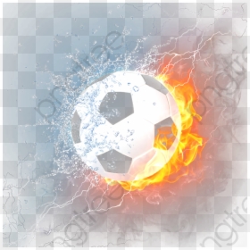 Soccer Ball Fire And Water Png, Transparent Png - fire png transparent