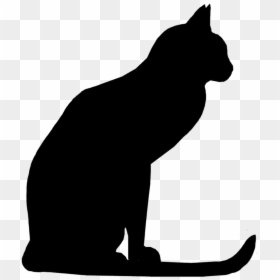 Black Cat Silhouette Png, Transparent Png - kitten png