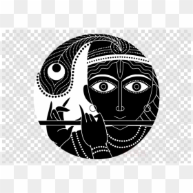 Lord Krishna Clipart Black And White, HD Png Download - lord krishna png