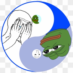 Pepe The Frog And Feels Guy, HD Png Download - yin yang png