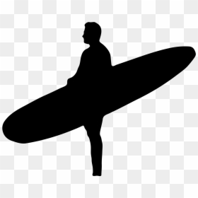 Silhouette Surfboard, HD Png Download - surfboard png
