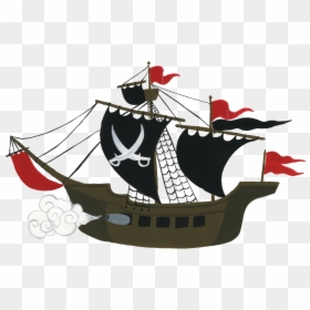 Full Rigged Pinnace, HD Png Download - pirate ship png