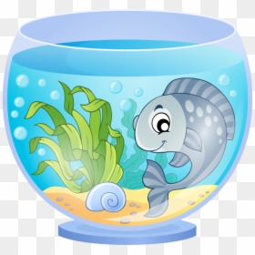 Transparent Fish Tank Png - Fish In Tank Cartoon, Png Download - aquarium png