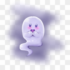 Cute Ghost By Meeps-chan - Wallpaper, HD Png Download - cartoon ghost png