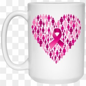 Transparent Heart Ribbon Png - Breast Cancer Awareness Heart, Png Download - breast cancer awareness ribbon png