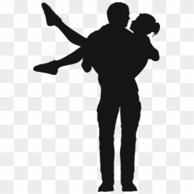 Silhouette Couple In Love, HD Png Download - couple silhouette holding hands png