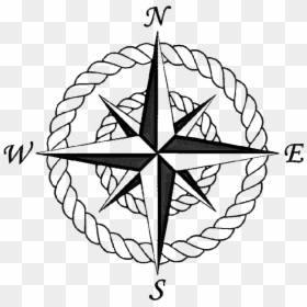 Transparent Compass Rose Clipart - Compass Rose With Rope, HD Png Download - nautical compass png