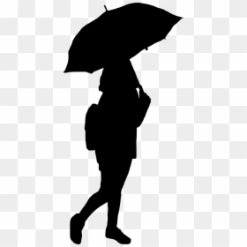 10 Woman With Umbrella Silhouette - Pretty Silhouettes With Umbrella, HD Png Download - couple silhouette holding hands png