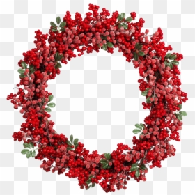 Decoration,pink Peppercorn,holly,ilex Verticillataamerican - Christmas Wreath Png Vector, Transparent Png - christmas flower png