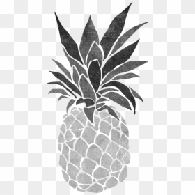 Transparent Black And White Pineapple Png - Black And White Printmaking, Png Download - pineapple slice png