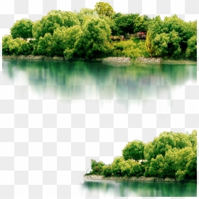 Vector Lake Mountain Scenery - Scenery Png, Transparent Png - water reflection png