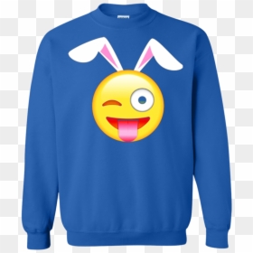 Tongue Out Winking Emoji Easter Bunny Ears Tee Shirt - Portable Network Graphics, HD Png Download - easter bunny ears png