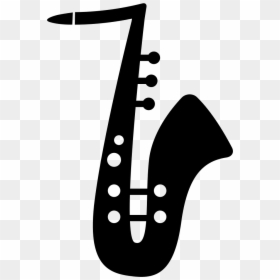 Saxophone With White Detailing - Silhouette Musical Instruments Vector Png, Transparent Png - saxophone silhouette png