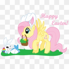 Angel Bunny Artist - Happy Easter My Little Pony, HD Png Download - easter bunny ears png