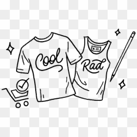 Clothes - Cartoon, HD Png Download - chalk drawings png