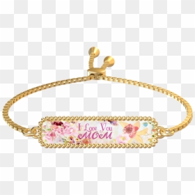 I Love You Mom Gold Rectangle Bracelet - Bracelet, HD Png Download - gold rectangle png