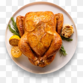 Transparent Rosemary Clipart - Roasted Chicken Top View, HD Png Download - roasted png