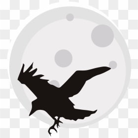Pin Full Moon Clipart - Raven Silhouette, HD Png Download - moon silhouette png