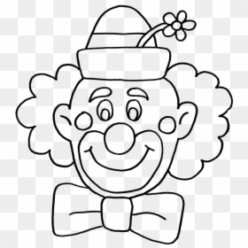 Transparent Clown Face Png - Happy Clown Clipart Black And White, Png Download - face outline png