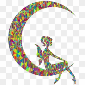 Transparent Cresent Moon Png - Crescent Moon With Fairy, Png Download - moon silhouette png