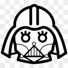 Darth Vader Frontal Head Outline Comments La Cabeza - Darth Vader Face Line Png, Transparent Png - face outline png