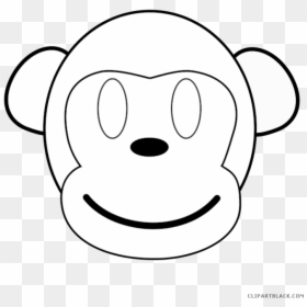 Png Black And White Outline Clipartblack Com Animal - Clipart Outline Of Monkey Face, Transparent Png - face outline png