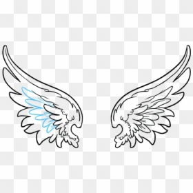 Easy Bird Wing Drawing, HD Png Download - white angel wings png