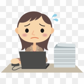 Job,cartoon,computer Keyboard - Woman On Computer Cartoon, HD Png Download - keyboard.png