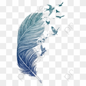 Feather Clipart Bird - Birds Flying Off Feather, HD Png Download - feather clipart png