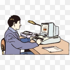 Animation Computer Hand Painted Cartoon Man On - Animation Playing On Computer, HD Png Download - cartoon man png