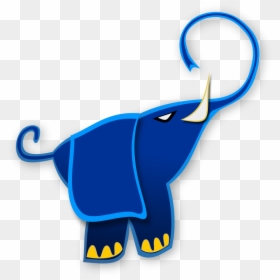 Blue Elephant - Gajah Abstrak, HD Png Download - elefante png