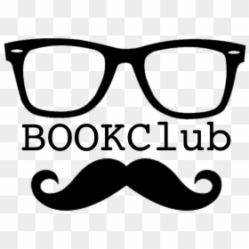 Mustache Clipart Eyewear - Book Club Clipart Png Black And White, Transparent Png - hipster mustache png