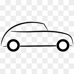 Car Icon - Simple Cartoon Car Black And White, HD Png Download - white car icon png