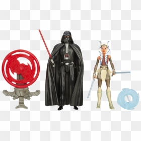 Transparent Darth Vader Transparent Png - Ahsoka Tano And Darth Vader Figures, Png Download - darth vader transparent png