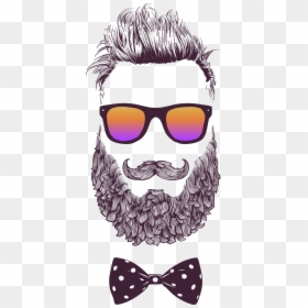 Transparent Hipster Man Clipart - T Shirt On Men Face Drawing, HD Png Download - hipster mustache png