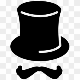 With Moustache Svg Png - Top Hat Icon Png, Transparent Png - hipster mustache png