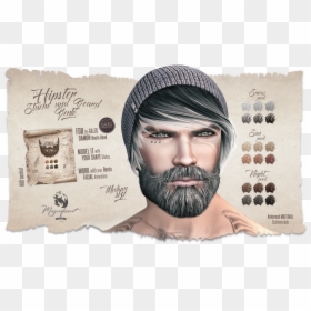 Second Life Catwa Victor Head Shapes, HD Png Download - hipster mustache png