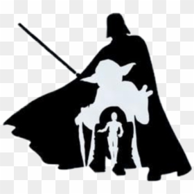 Transparent Darth Vader Clipart - Silhouette Star Wars Clipart, HD Png Download - darth vader transparent png