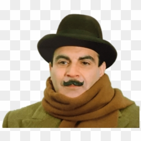 Hercule Poirot David Suchet With Scarf - Hercule Poirot Png, Transparent Png - hercule png