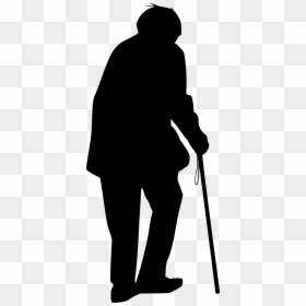 Old Man Silhouette Png, Transparent Png - elderly png