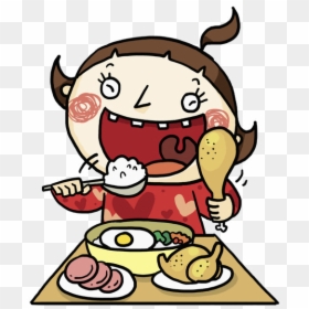 Eating Girl Cartoon Hand Transparent Image And Clipart - Girl Eating Cartoon Png, Png Download - eat png