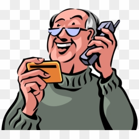 Transparent Senior Citizen Clipart - Old Man Talking On Phone Clipart, HD Png Download - elderly png