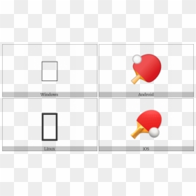 Table Tennis Paddle And Ball On Various Operating Systems - Ping Pong, HD Png Download - ping pong paddle png