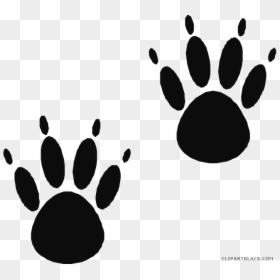 Bear Paw Print Animal Free Black White Clipart Images - Paw Prints, HD Png Download - dog prints png
