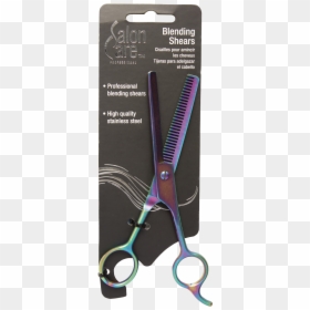Rainbow Blending Shears - Scissors, HD Png Download - scissors and comb png