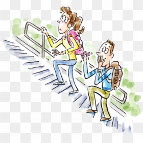 Cartoon, HD Png Download - person walking up stairs png
