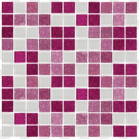 Pink, Raspberry Glitter And White Glass Tile Mix"  - Glass Tile, HD Png Download - white glitter png