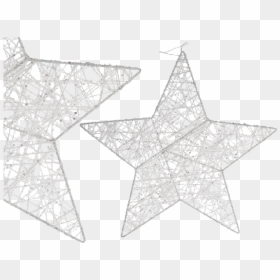 White Metal Star With Glitter With Hanger - Triangle, HD Png Download - white glitter png