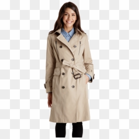 Classic Double Breasted Trench Coat London Fog , Transparent - Overcoat, HD Png Download - trench coat png