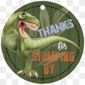 Dinosaur Gift Tag With Hole - Tyrannosaurus, HD Png Download - gift tag template png